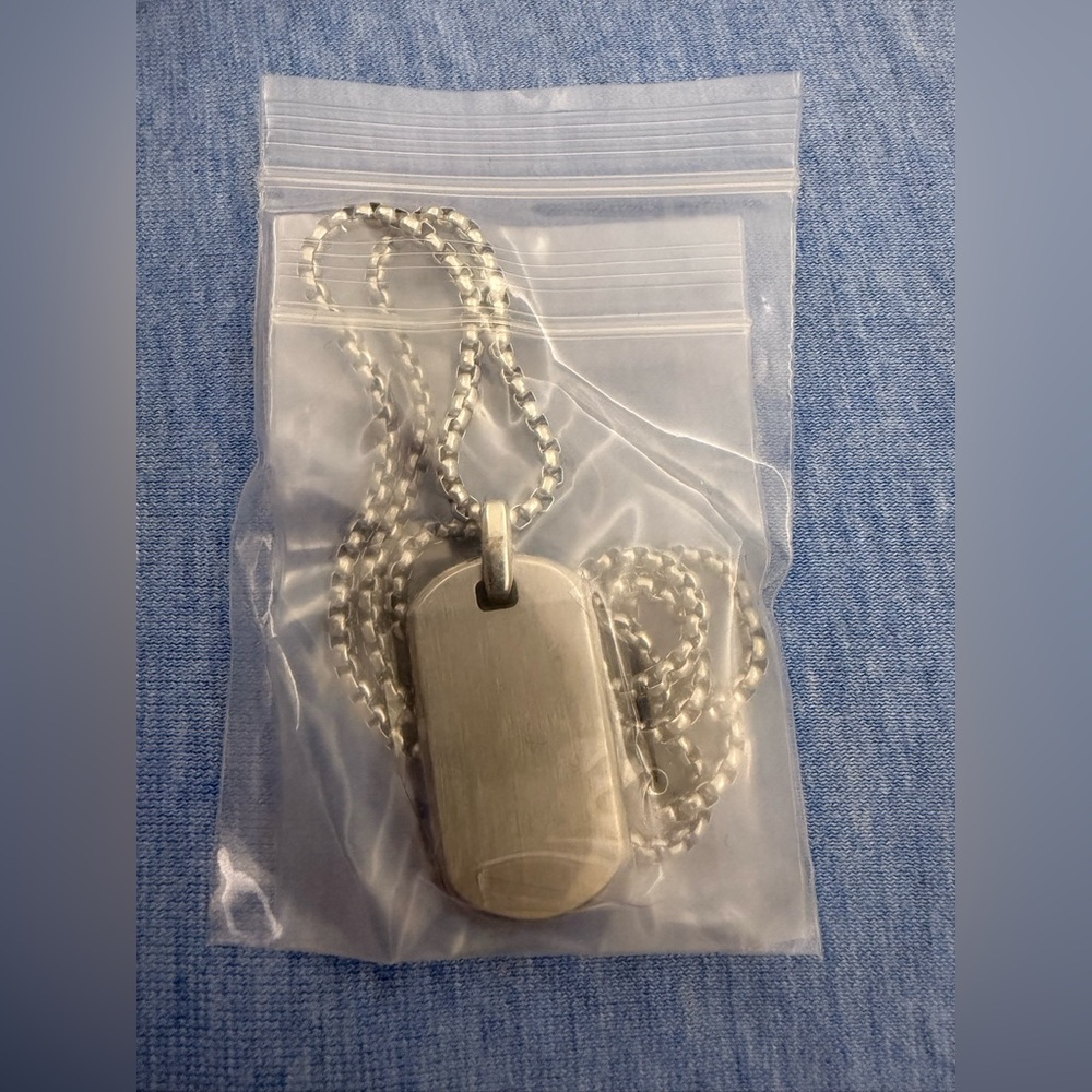 New Silver Jewelry Dog Tag Necklace with Box Chain